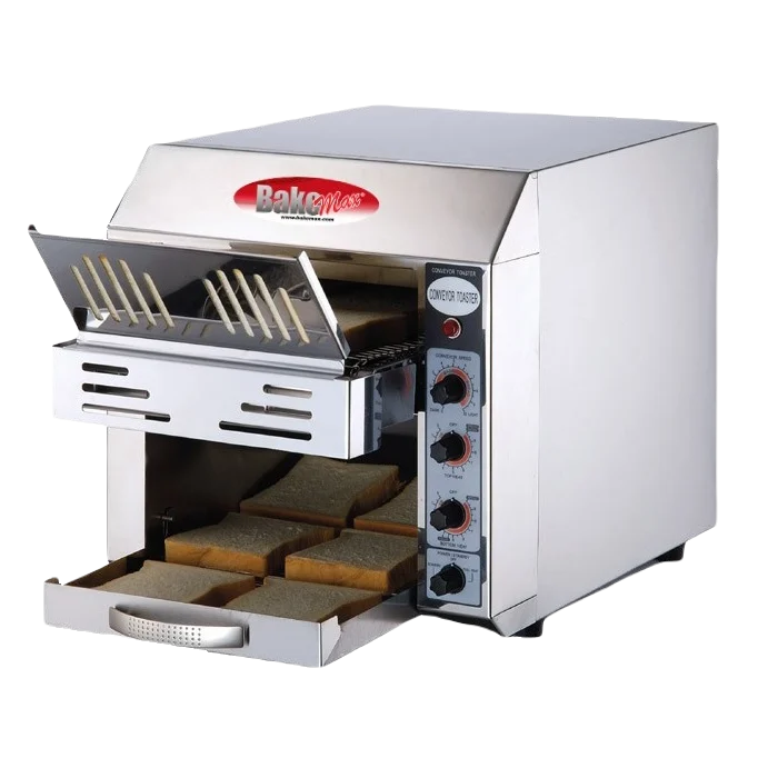 BakeMax BMCT300 Commercial Countertop Electric 2-Slice Wide Conveyor Toaster