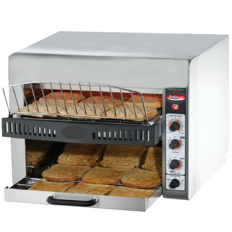 BakeMax BMCT450 Commercial Countertop Electric 3-Slice Wide Conveyor Toaster