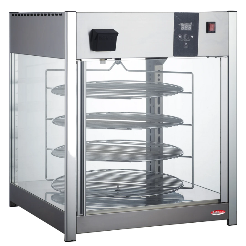 BakeMax BMPW418 Titan Series Countertop Electric 4-Tier 18 Inch Rotating Pizza Warmer