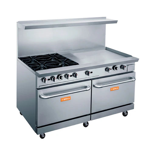 BRIKA BGR-10B Commercial 4 Burner and 36" griddle  Gas Range