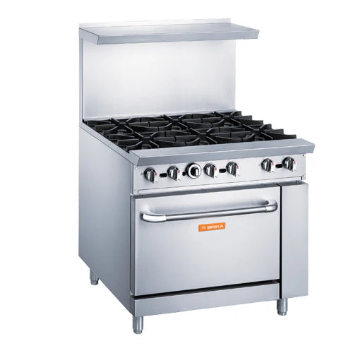 BRIKA BGR-6B Commercial 6 Burner Gas Range