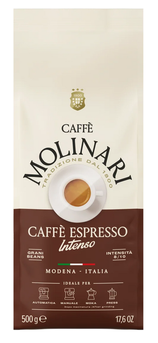 Caffe Molinari – Espresso Intenso Whole Beans Bag – 500g  / 17.6oz