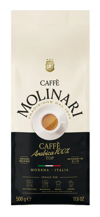 Caffe Molinari – 100% Arabica Whole Beans Bag – 500g / 17.6oz