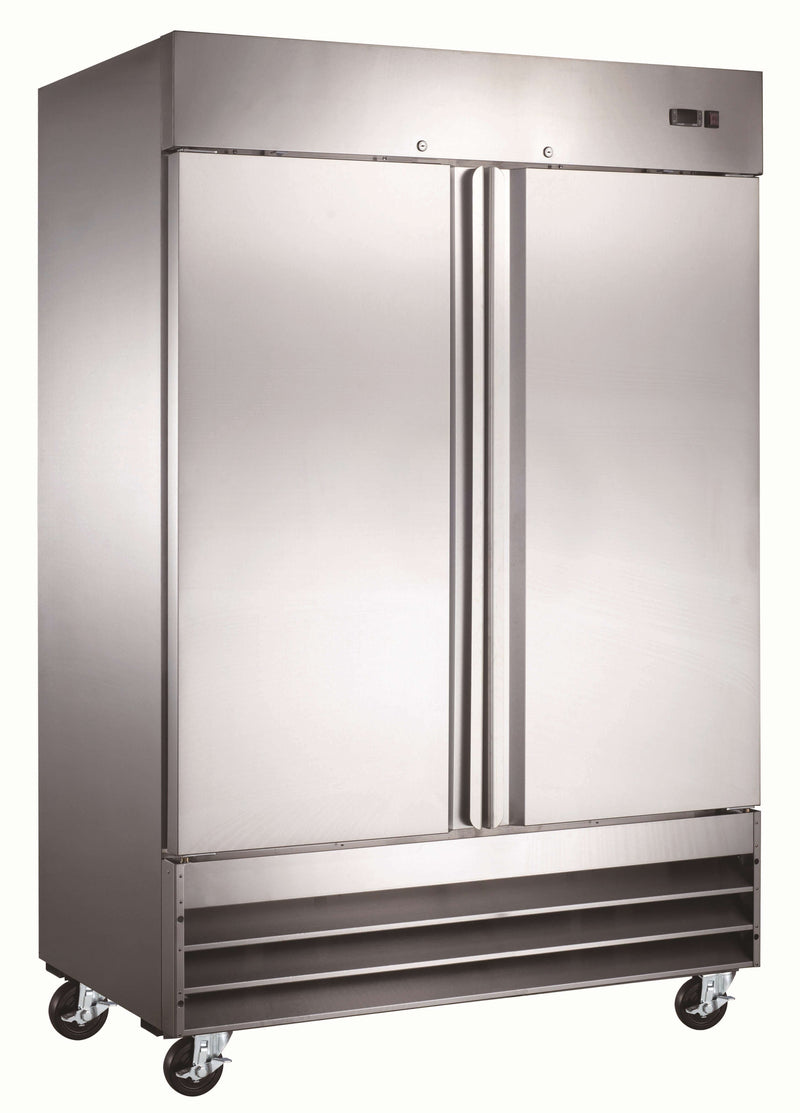 Canco SSR-1020 40-inch double solid door stainless steel refrigerator front view