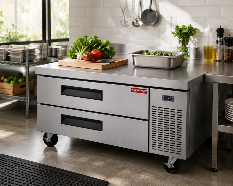 NEW AIR NCB-052-SS Commercial 52" Two Drawer Refrigerated Chef Base