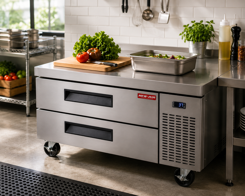 NEW AIR NCB-060-SS Commercial 60" Two Drawer Refrigerated Chef Base