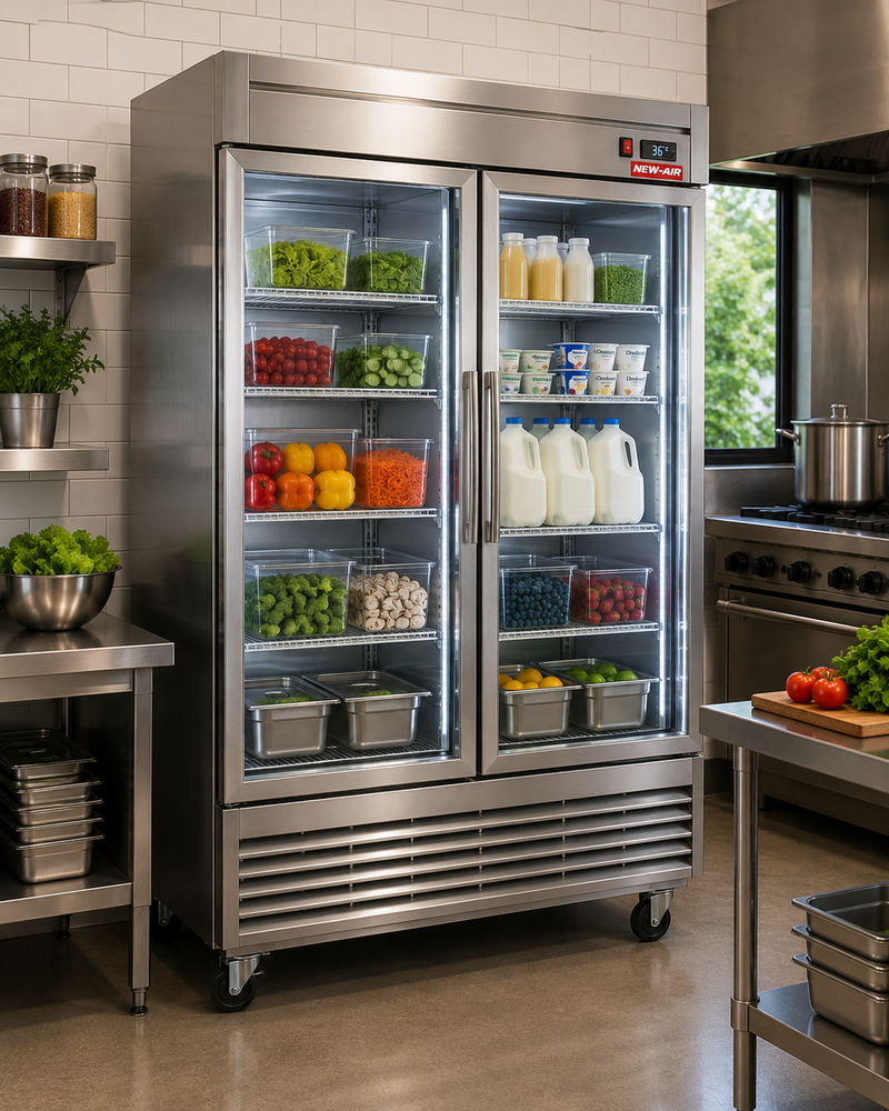 New Air NSGF-55-H 55" Glass Door Freezer Reach-In - Ideal for restaurants, cafés, convenience and grocery stores