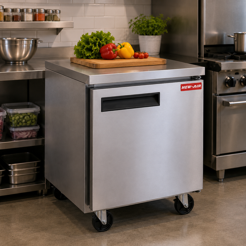 NEW AIR NUR-029-SS Commercial 29? Stainless Steel Double Door Undercounter Refr