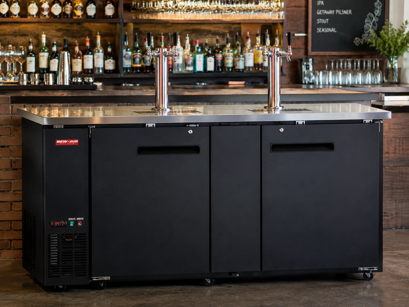 NEW AIR NBD-69-SB Solid Double Door Beer Dispenser - 660 L / 23.3 Cu. Ft. - Ideal for Bars, Restaurants, Hotels & Cafés