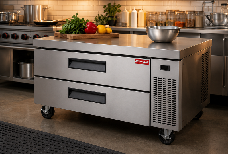 NEW AIR NCB-048-SS Commercial 48" Two Drawer Refrigerated Chef Base