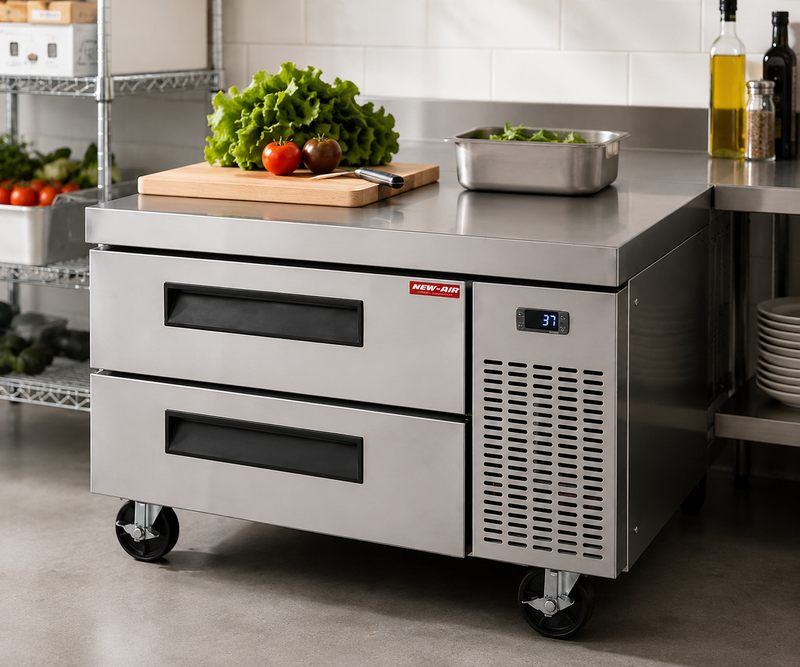 NEW AIR NCB-036-SS Commercial 36" Two Drawer Refrigerated Chef Base