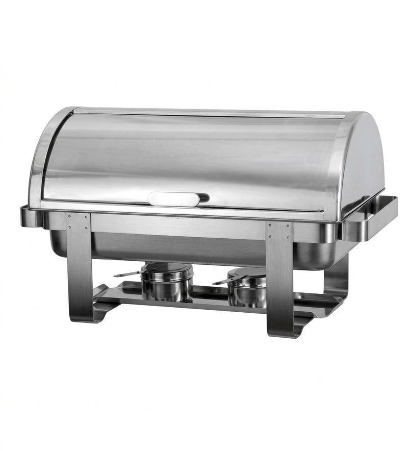 Omega AT721R63-1 Economy Full Size Roll Top Stainless Steel Chafing Dish Set