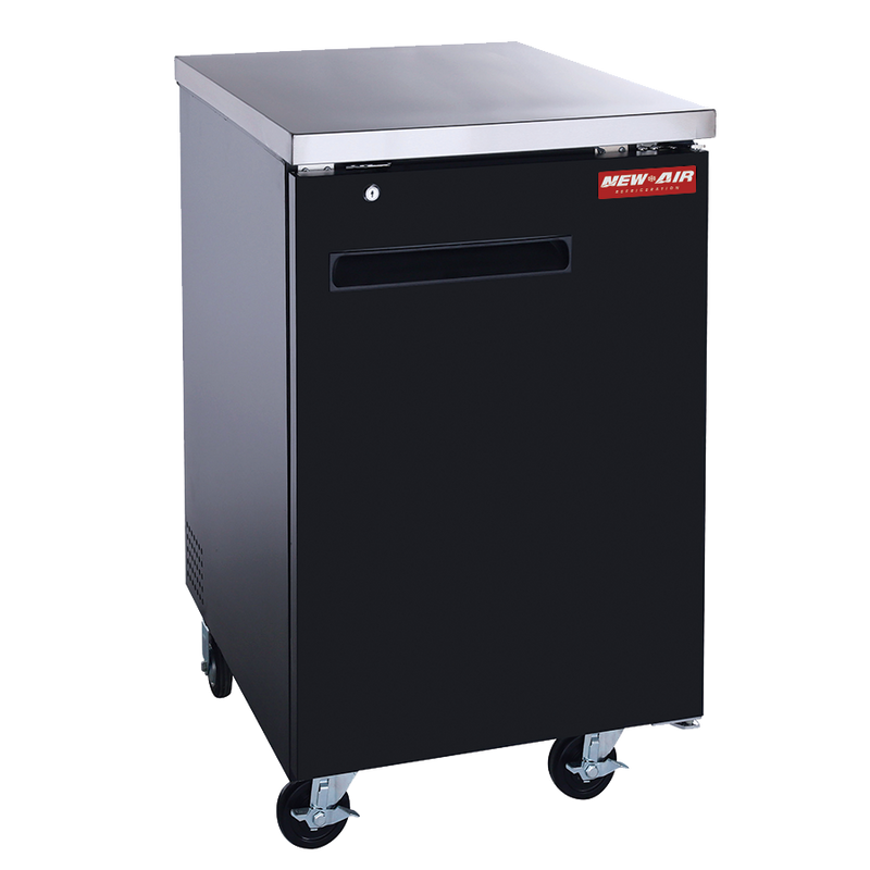 New Air NBB-23-SB Single Solid Door 23" Back Bar Beverage Refrigerator Cooler - 220 L / 7.8 Cu. Ft. - Ideal for Bars, Restaurants, Hotels & Cafés
