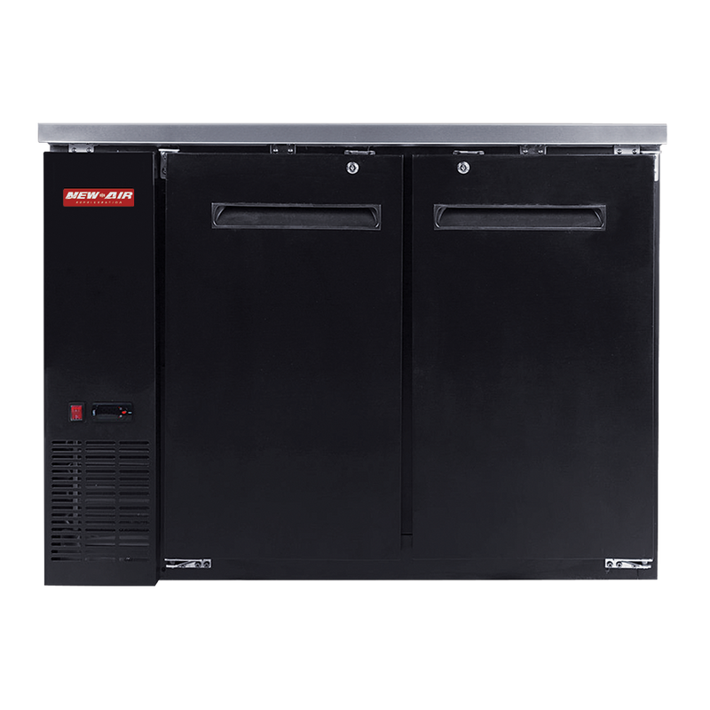 New Air NBB-48-SB-N Single Solid Door 48? Narrow Back Bar Beverage Refrigerator Cooler - 339 L / 12 Cu. Ft. - Ideal for Bars, Restaurants, Hotels & Cafés