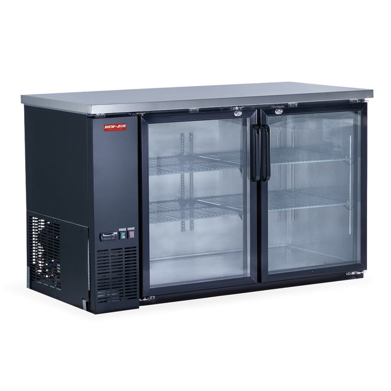 New Air NBB-60-SG Double Glass Door 60? Back Bar Refrigerator Cooler - 546 L / 19 Cu. Ft. - Ideal for Bars, Restaurants, Hotels & Cafés