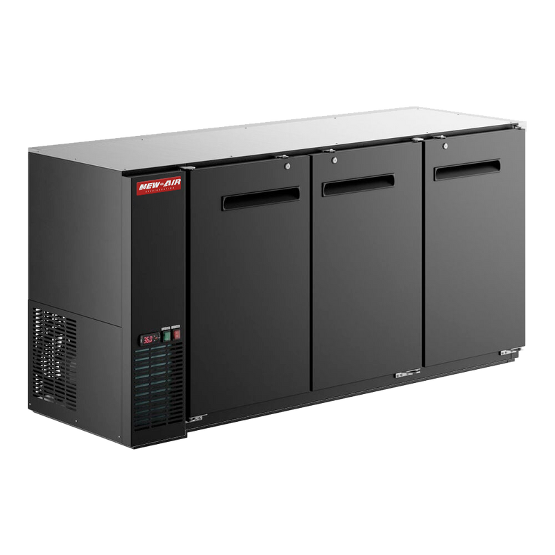 New Air NBB-69-SB Double Solid Door 69? Back Bar Refrigerator Cooler - 665 L / 23.5 Cu. Ft. - Ideal for Bars, Restaurants, Hotels & Cafés