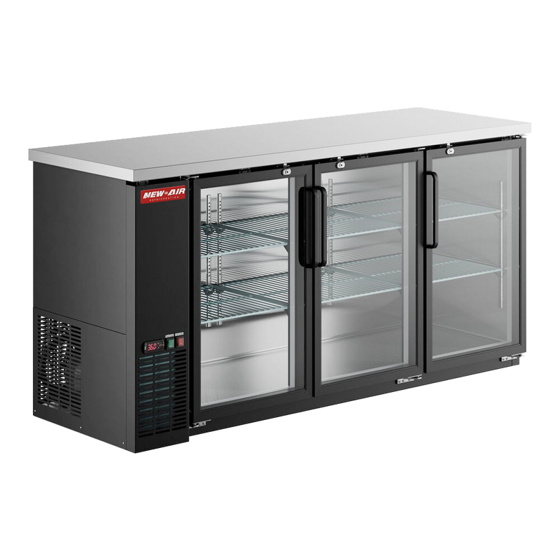 New Air NBB-69-SG Double Glass Door 69? Back Bar Refrigerator Cooler - 665 L / 23.5 Cu. Ft. - Ideal for Bars, Restaurants, Hotels & Cafés