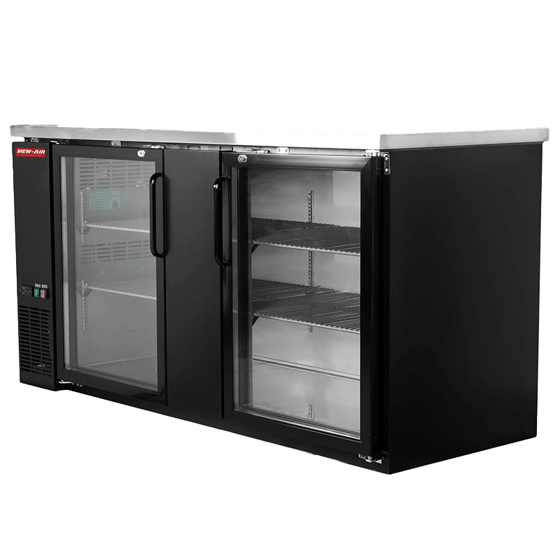 New Air NBB-69-SG Double Glass Door 69? Back Bar Refrigerator Cooler - 665 L / 23.5 Cu. Ft. - Ideal for Bars, Restaurants, Hotels & Cafés