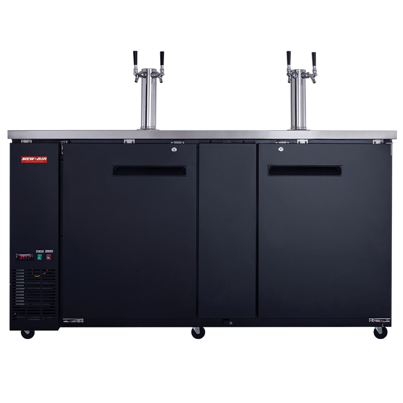 NEW AIR NBD-69-SB Solid Double Door Beer Dispenser - 660 L / 23.3 Cu. Ft. - Ideal for Bars, Restaurants, Hotels & Cafés