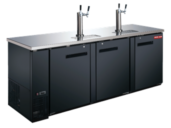 NEW AIR NBD-90-SB Solid Triple Door Beer Dispenser - 916 L / 32 Cu. Ft. - Ideal for Bars, Restaurants, Hotels & Cafés