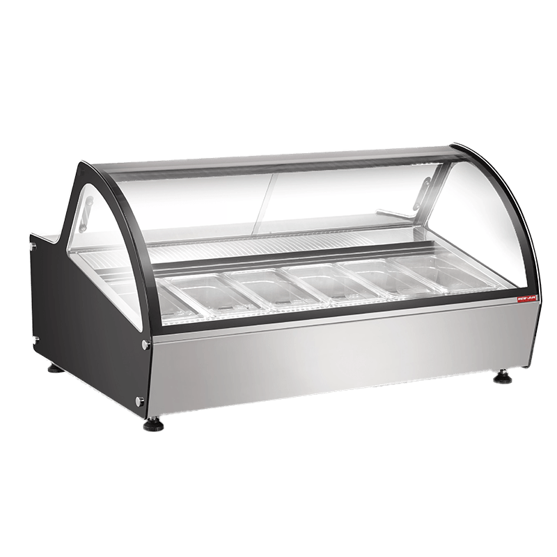 NEW AIR NCGD-46-S Commercial 46" Gelato Countertop Display Case 6 Pans - Ideal for Ice Cream Shops and Supermarkets