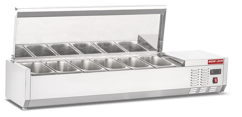 New Air NCSD-59-SL Refrigerated Countertop Salad Table - Ideal for restaurants, cafés and ice cream parlors