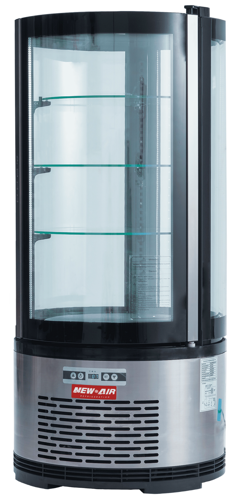 NEW AIR NDC-010-RD Commercial 19" Roud Glass Countertop Refrigerated Display Case - Ideal for Restaurants, Cafés and Convenience Stores