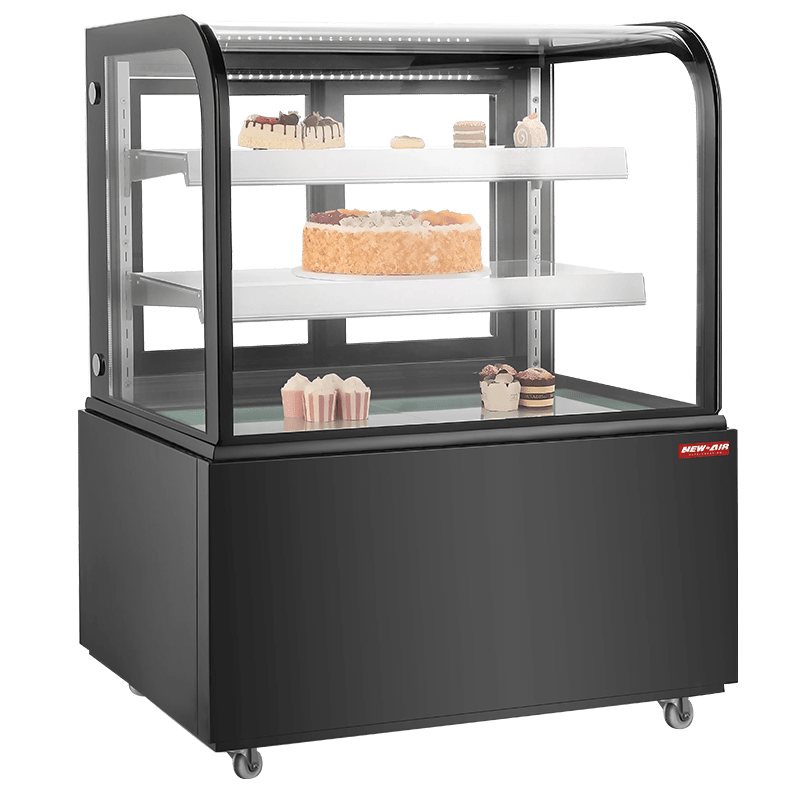 NEW AIR NDC-36-CG Commercial 36" Curved Glass 9.5 Cu. Ft. Refrigerated Display Case - Ideal for Restaurants, Cafés & Bakeries