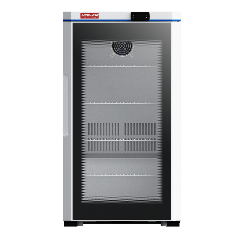 NEW AIR NGR-17-77H Commercial 17" Glass Door Refrigerator Merchandiser All Black - Ideal for Convenience Stores, Front of House, Grocery Stores, Restaurants & Cafés