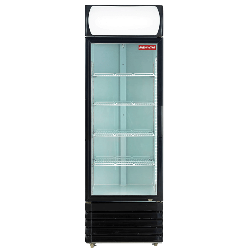 NEW AIR NGR-036L-H Commercial 24" Single Glass Door Merchandiser Refrigerator - Left Hinge - Ideal for Convenience Stores, Front of House, Grocery Store, Restaurants & Cafés