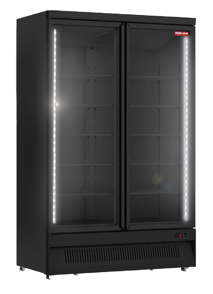 NEW AIR NGF-49-HB Commercial 49" Glass Door Freezer All Black - Ideal for Convenience Stores, Front of House, Grocery Stores, Restaurants & Cafés
