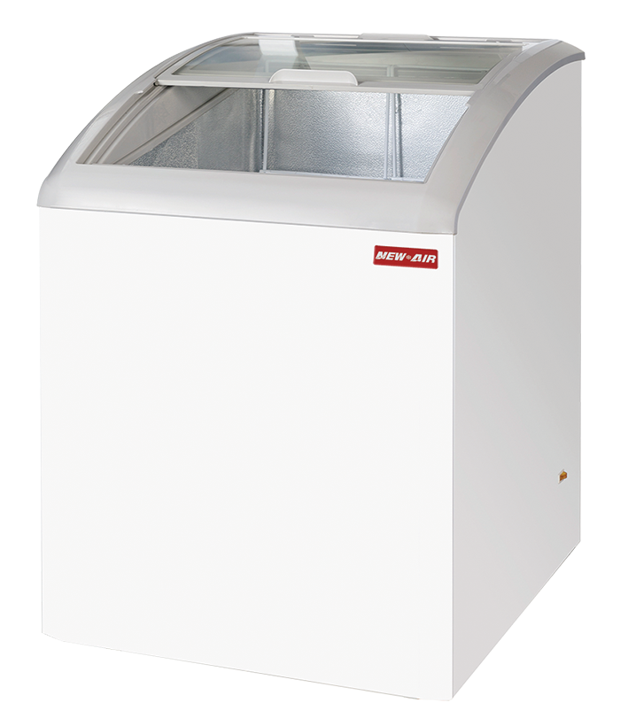 NEW AIR NIF-24-CG Commercial 24" Curved Glass 3 Cu. Ft. Ice Cream Freezer - Ideal for Restaurants, Convenience Stores, Supermarkets and Cafeterias