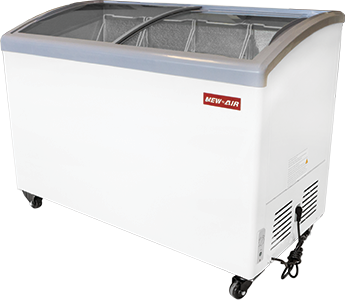 NEW AIR NIF-49-CG Commercial 49" Curved Glass 11.6 Cu. Ft. Ice Cream Freezer - Ideal for Restaurants, Convenience Stores, Supermarkets and Cafeterias