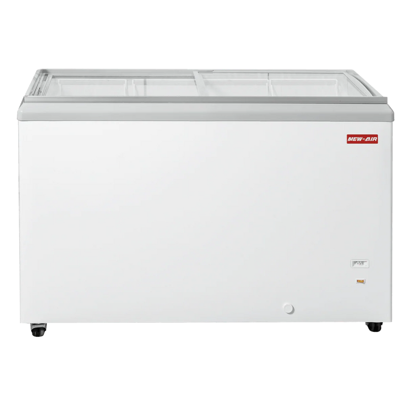 NEW AIR NIF-50-FG Commercial 50" Flat Glass 11 Cu. Ft. Ice Cream Freezer - Ideal for Restaurants, Shops, Convenience Stores, Supermarkets and Cafeterias