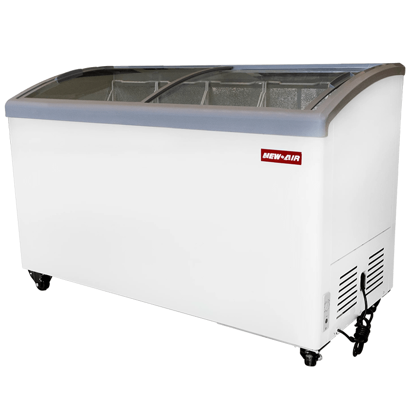 NEW AIR NIF-55-CG Commercial 55" Curved Glass 13 Cu. Ft. Ice Cream Freezer - Ideal for Restaurants, Convenience Stores, Supermarkets and Cafeterias