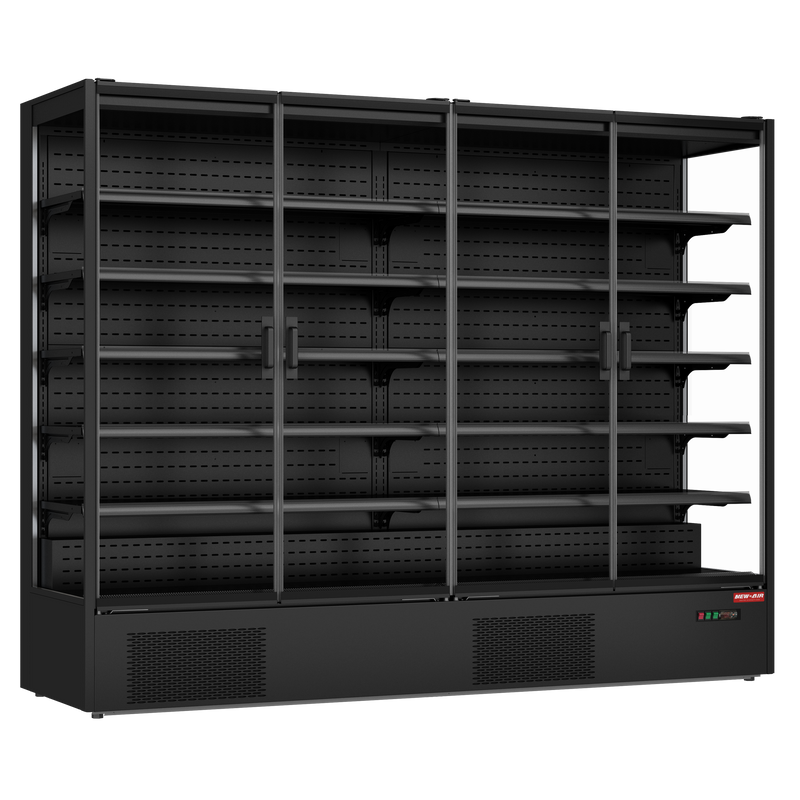 New Air NMD-100-4H Seamless Glass Door Refrigerated Merchandiser - Ideal for convenience/grocery stores, front-of-house, restaurants and cafés