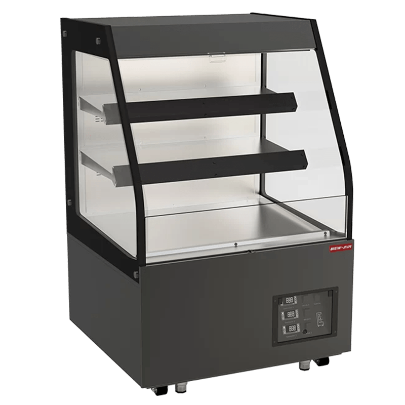 NEW AIR NOM-36-HTS Commercial 36" Mid Profile 6 Cu. Ft. Double Shelf Heated Open Merchandiser - Ideal for Restaurants, Cafés, Convenience Stores & Supermarkets