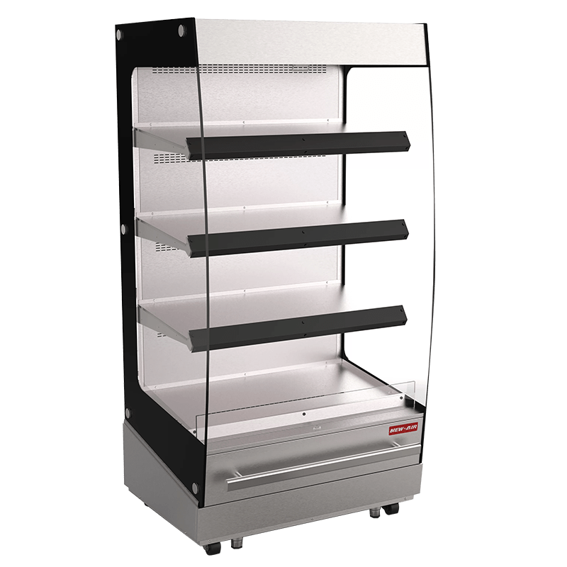 NEW AIR NOM-39-HT Commercial Triple Shelf Grab 'N Go 40" Open Heater Merchandiser - Ideal for Restaurants, Cafés, Convenience Stores and Supermarkets