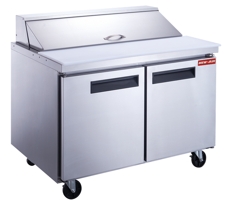 NEW AIR NPT-036-SA Commercial 36" Double Door Salad/Sandwich Prep Table - Ideal for Restaurants, Cafeterias & Food Processing Spaces