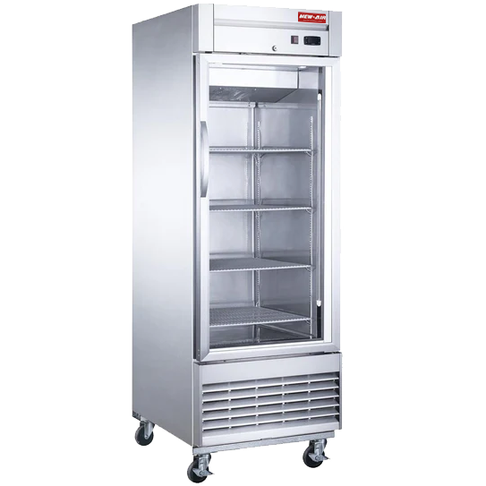 New Air NSGF-28-H 28" Glass Door Refrigerator Reach-In - Ideal for restaurants, cafés, convenience and grocery stores