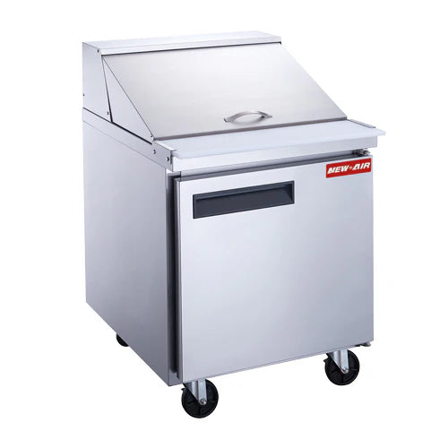 NEW AIR NPT-029-MSA Commercial 29" Mega Top Single Door Salad/Sandwich Prep Table - Ideal for Restaurants, Cafeterias & Food Processing Spaces