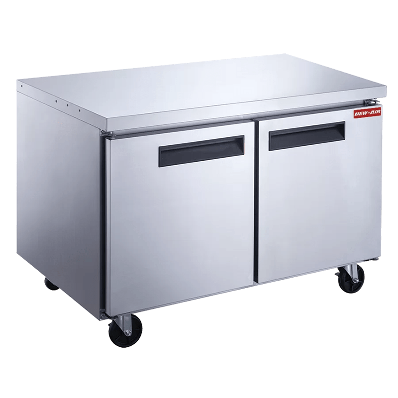 NEW AIR NUR-060-SS Commercial 60? Stainless Steel 15.5 cu ft Double Door Undercounter REFRIGERATOR - Ideal For Commercial Kitchens, Restaurants and Cafeterias