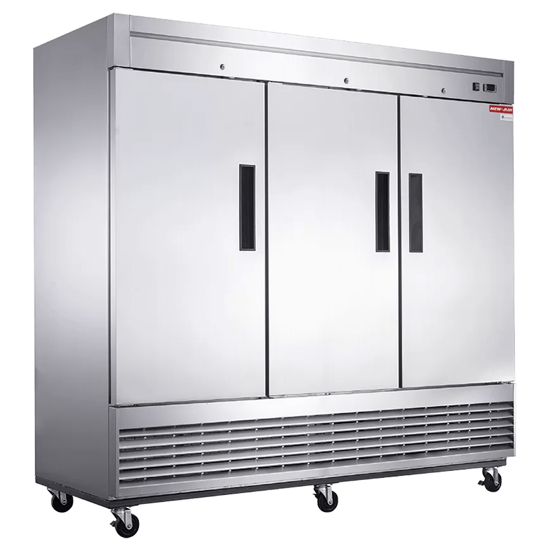 NEW AIR NSR-182-H Commercial 82" Stainless Steel Triple Door Refrigerator - Ideal for Commercial Kitchens, Restaurants and Food Processing Spaces