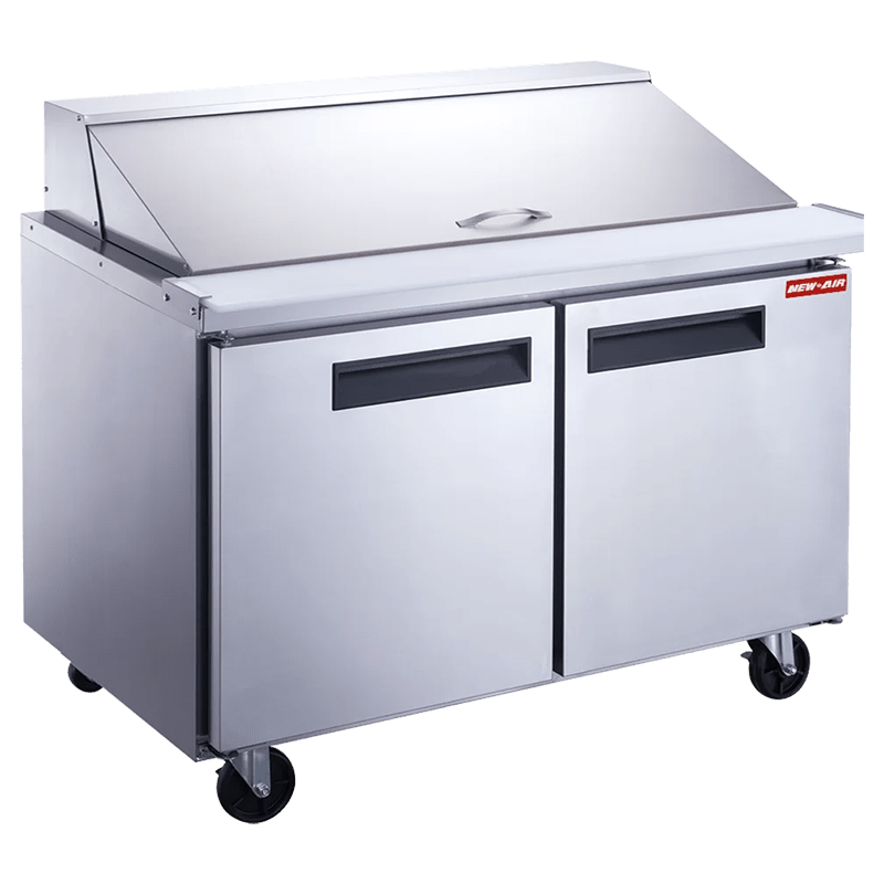 NEW AIR NPT-060-MSA Commercial 60" Mega Top Double Door Salad/Sandwich Prep Table - Ideal for Restaurants, Cafeterias & Food Processing Spaces