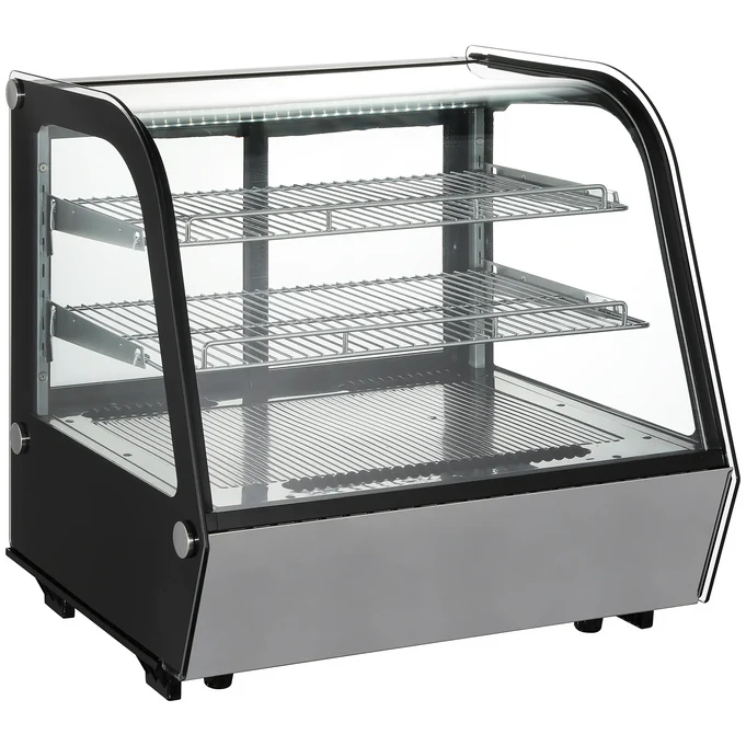 Canco Counter Top 27" Curved Glass Refrigerated Pastry Display Case - RTW-120L-4