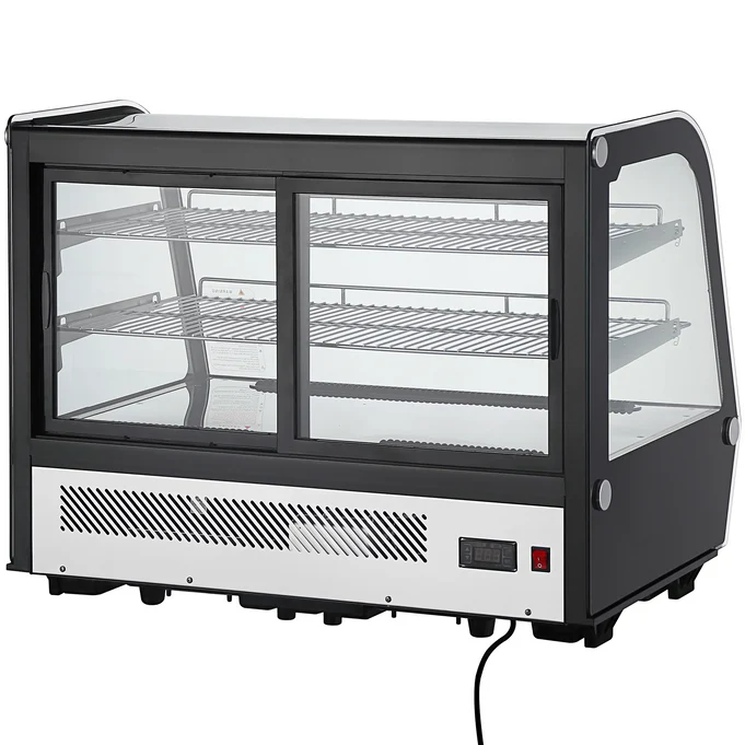 Canco Counter Top 35" Curved Glass Refrigerated Pastry Display Case - RTW-160L-4