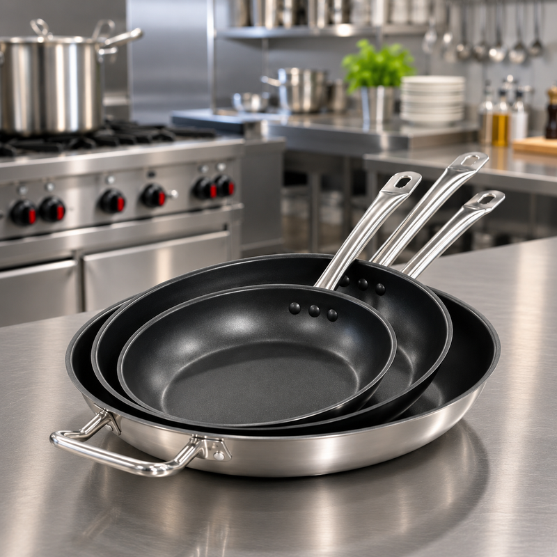 Omega Commercial Non-Stick Frying Pan for Restaurants & Catering - Various Sizes