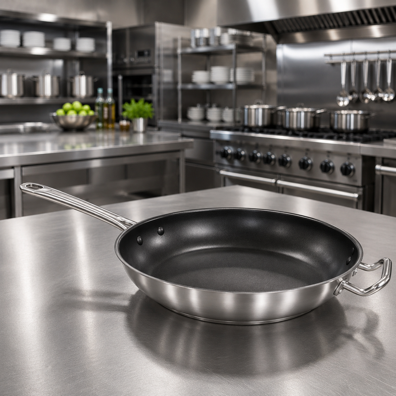 Omega Commercial Non-Stick Frying Pan for Restaurants & Catering - Various Sizes