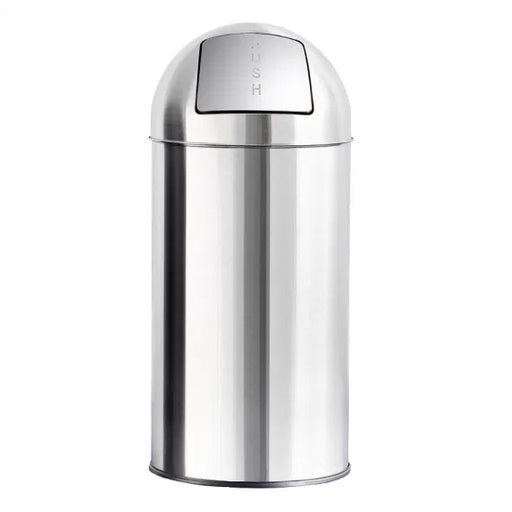 Omega Stainless Steel Push Cover Indoor/Outdoor Trash Bin - 70 L