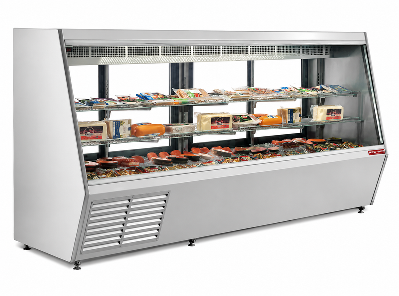 New Air NDDC-96-GC Refrigerated Gravity Coil Deli Case - Ideal for convenience stores, front-of-house service areas, grocery stores and cafés